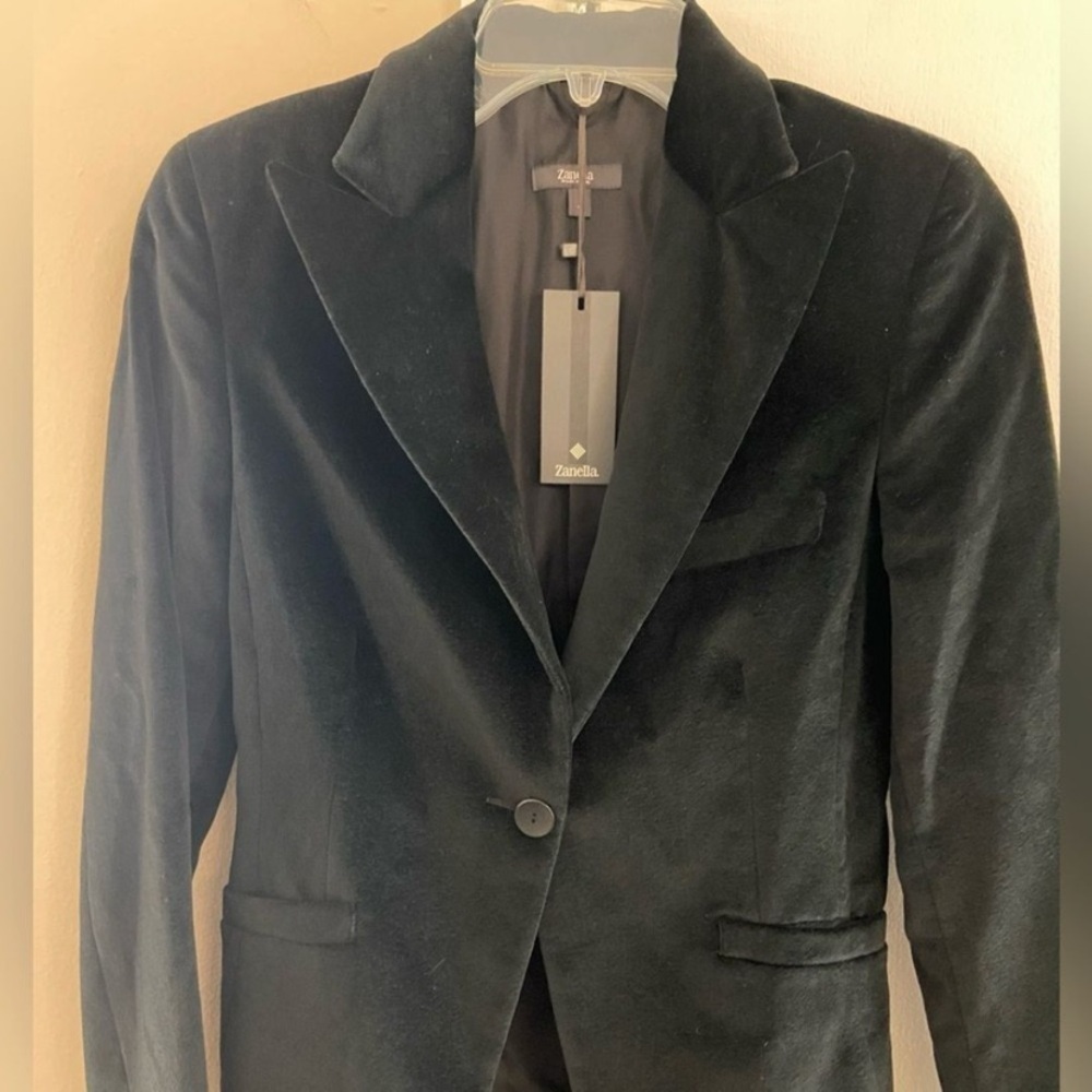 Zanella Chloe velour Black Women's Blazer Sz 4 NWT - Picture 3 of 7